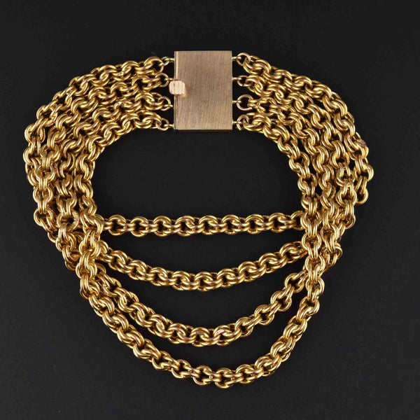 Gold Heart Double Chain Bracelet - Hello My Love
